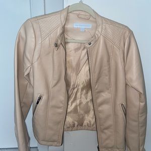 Beige leather jacket